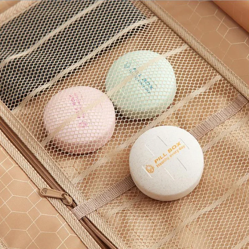 Portable Mini Pill Case Round Medicine Boxes 5 Grids Travel Home Medical Drugs Tablet Empty Container Home Holder Cases