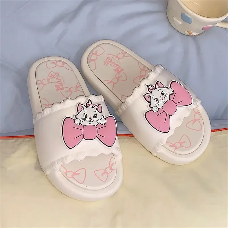 Disney Mädchen Prinzessin niedlichen Cartoon Mary Cat Baumwolle Hausschuhe rutschfeste weiche Unterseite Freizeitschuhe für Mädchen Geschenk