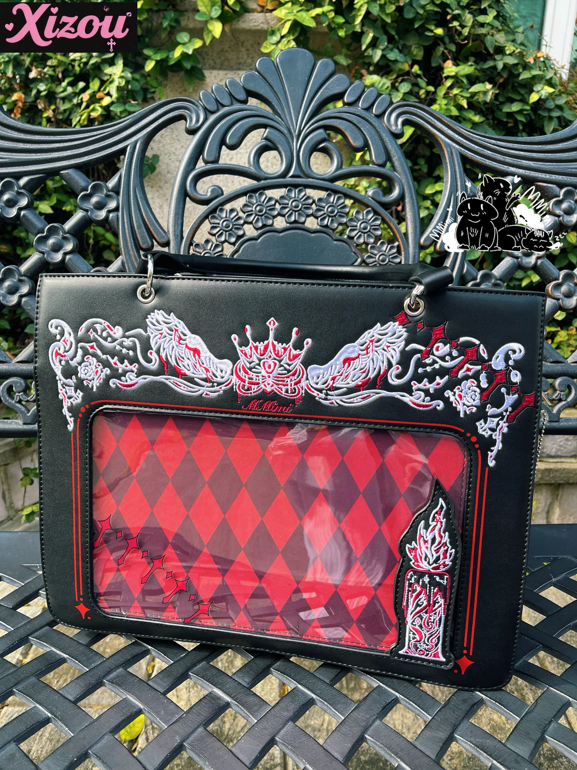 オリジナルゴシックダックロリータドリームローズ Ltabag 大容量食品二次元刺繍ポータブルショルダーメッセンジャーバッグ女性