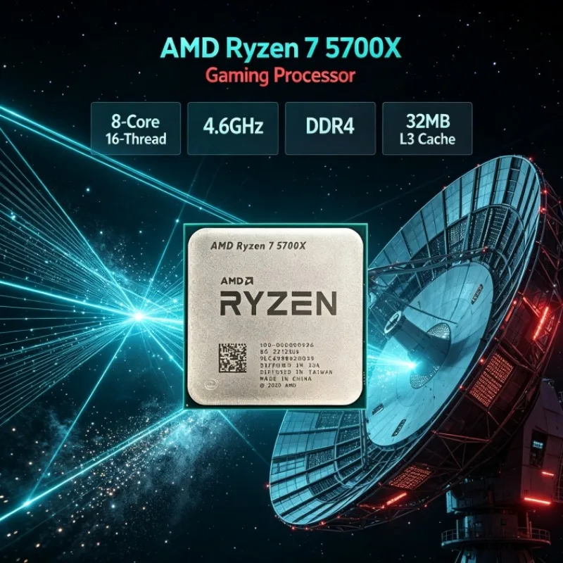AMD Ryzen 7 5700X R7 8-Core 16-Thread Up to 4.6GHz 3.4GHz L3=32M 7nm 65W Socket AM4 DDR4 PCIe 4.0 Gaming Processor for Office