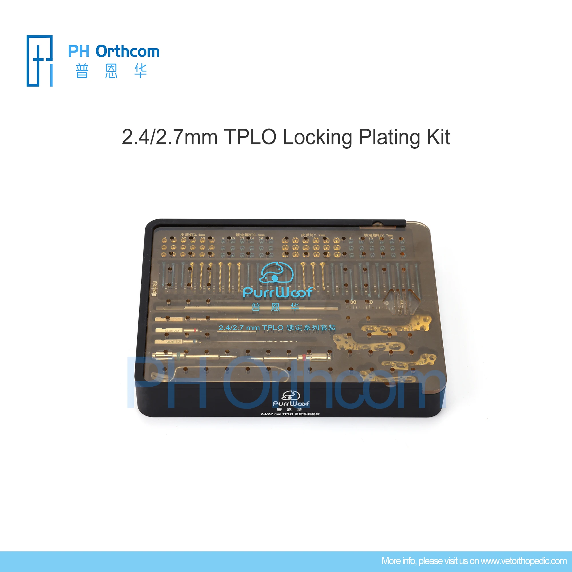 Imagem -03 - Tplo Locking Plates Instrument Kit para Animais de Estimação Instrumentos Cirúrgicos Ortopédicos ph Veterinária 2.4 2.7 mm