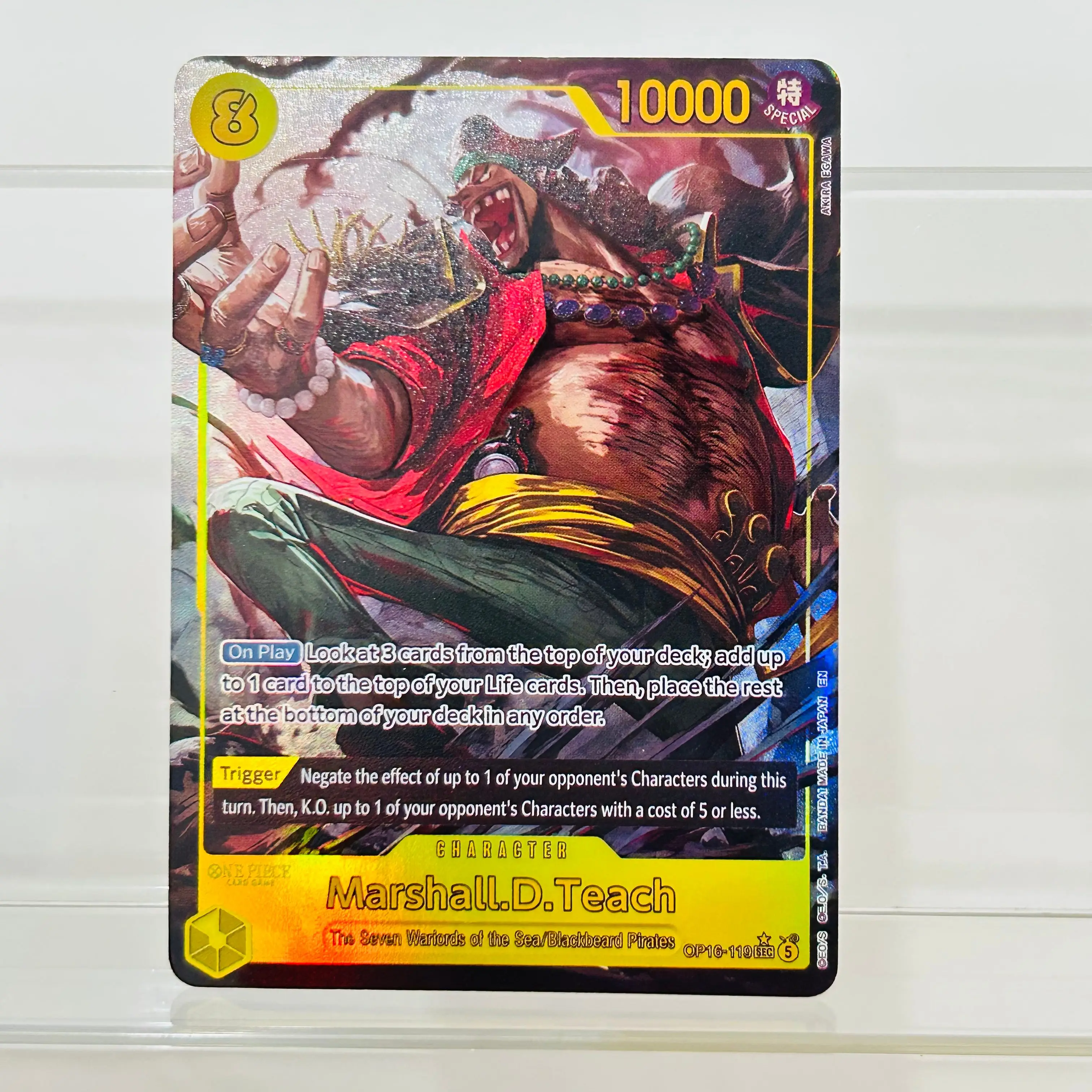 One Piece Marshall.D.Teach OP16-119 Character Card Holographic Texture Cards Collectible Grade DIY Premium Anime Collection Card view 2