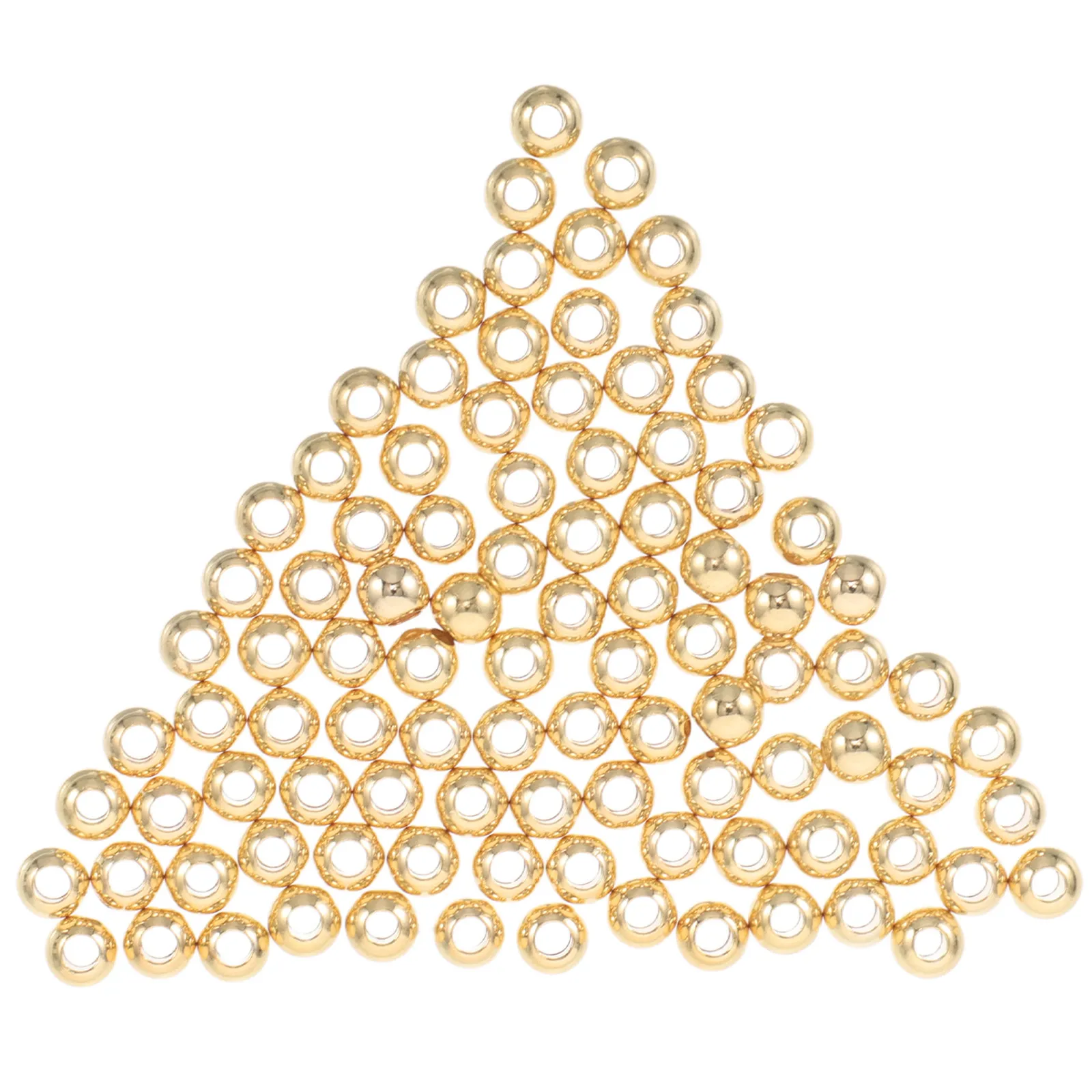 100Pcs Metal Gold Plated Spacer Beads Copper Spacers Scattered Round Jewelry Making Accessories Loose Supplies