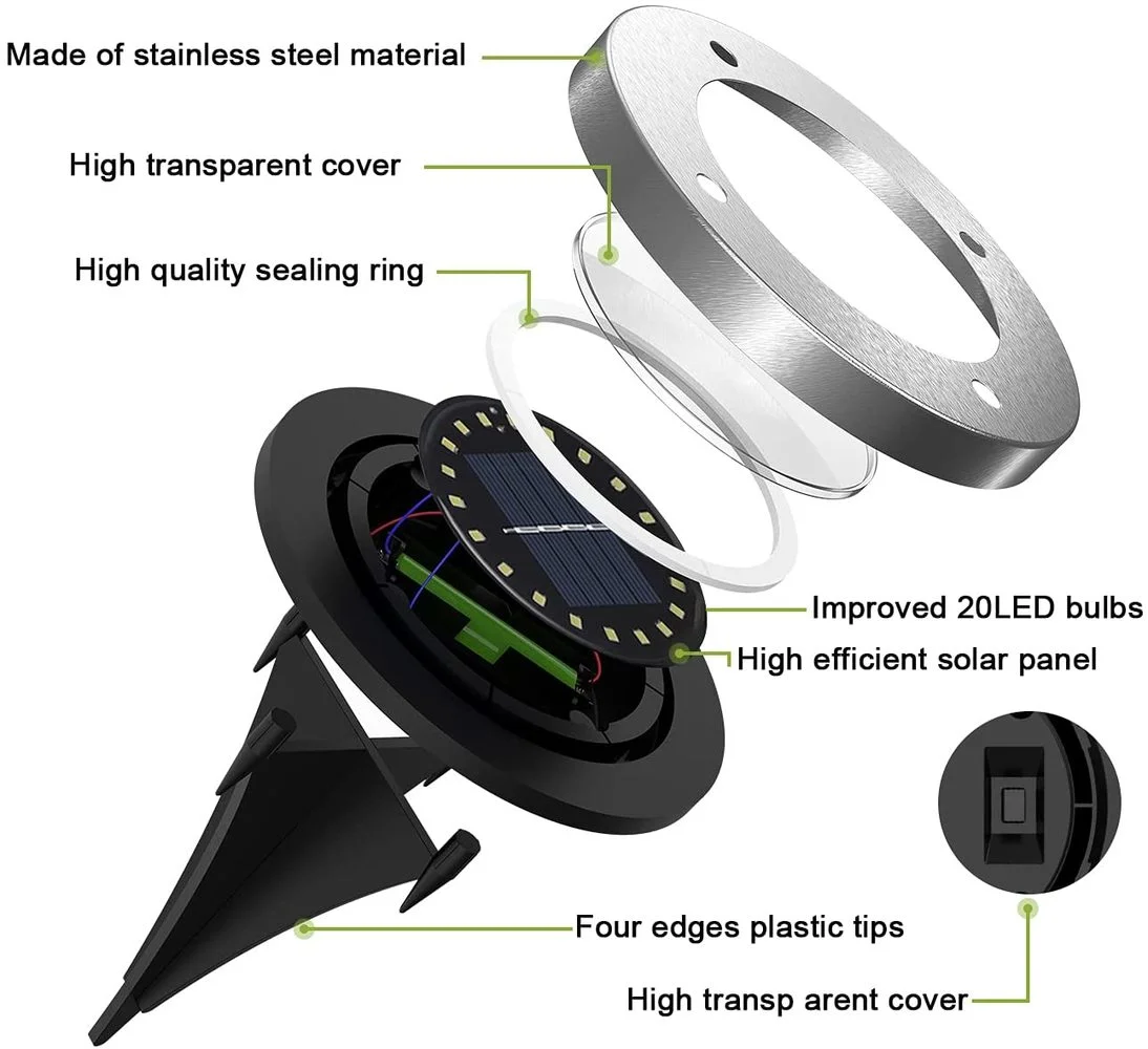12 Pcs Solar Rasen Lampe Multi-verwenden Solar Powered Boden 8LED Solar Lichter für Außen Pathway Yard Dekorative Gehweg terrasse Decor