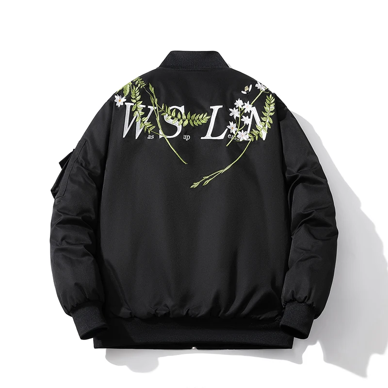 

Wassup Лимон Американский Ретро Цветочная Вышивка Thiened Хлопковый Бейсбольный Джарет Flight Jaet ex Негабаритный Полиэстер Filli...