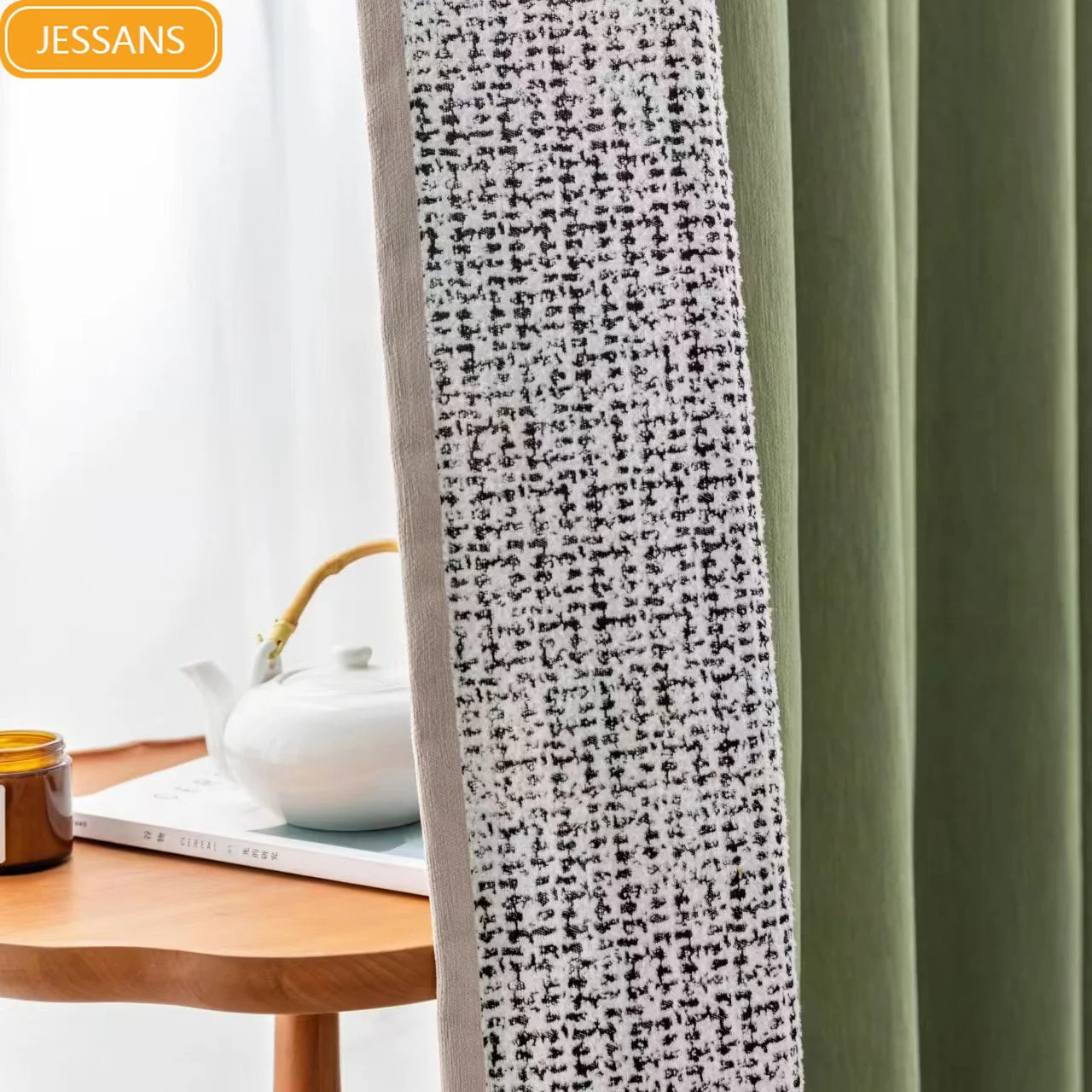 New Chenier Thickened Blackout Splicing Curtains for Living Room Bedroom Partition Curtains Customized Finished Products