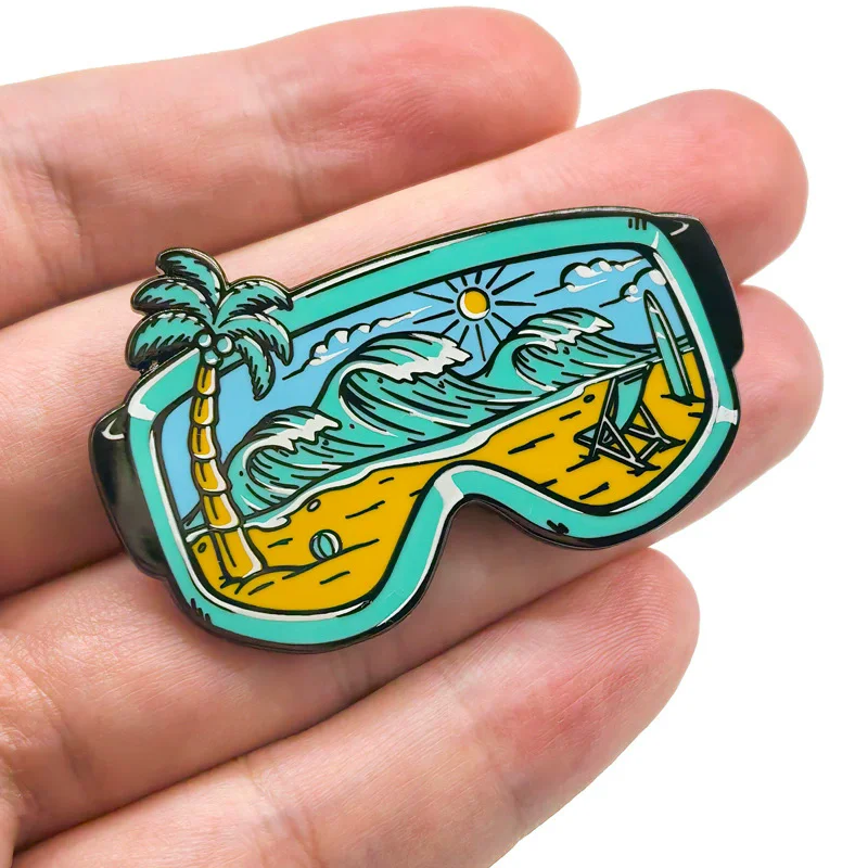 Travel Collection Brooch Hike Bag Mountain Camera Wild Map Car Outdoor Camp Heart Nature Scenery Metal Badge Lapel Pins Jewelry