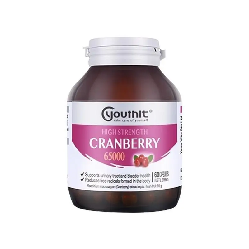 60 high concentration cranberry capsules for female urinary health and ovarian maintenance