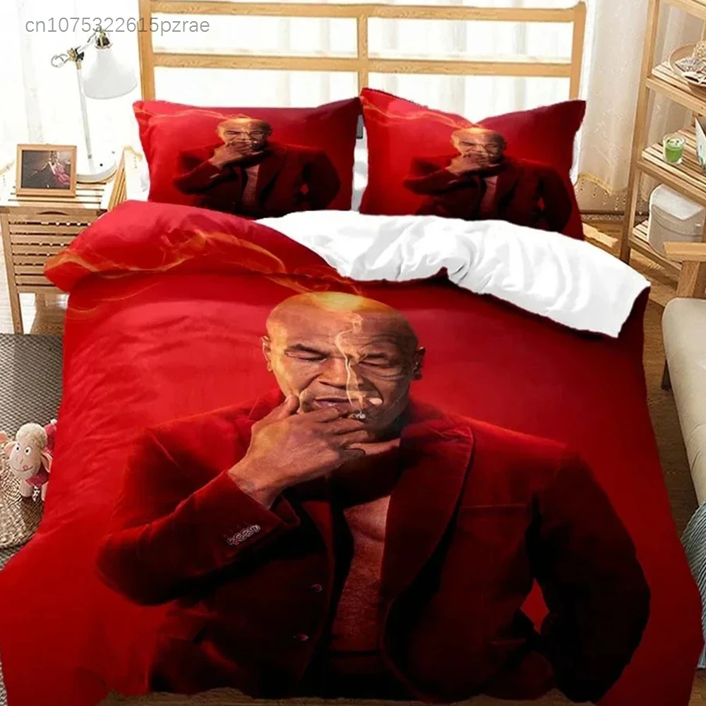 Mike Tyson Boxing Champion Bedding Set Boys Girls Twin Queen Size Duvet Cover Pillowcase Bed Kids Adult Home Textileextile