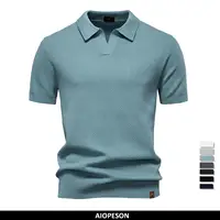 2025 nuevo verano Premium Color sólido Polo de Golf para hombres para cuello tela transpirable Social Casual Top Polos masculinos