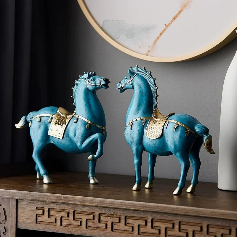 

Horse Sculpture Home Decoration Accessories Chinese Style Living Room Dengshui Statue Office Decor Housewarming Gifts