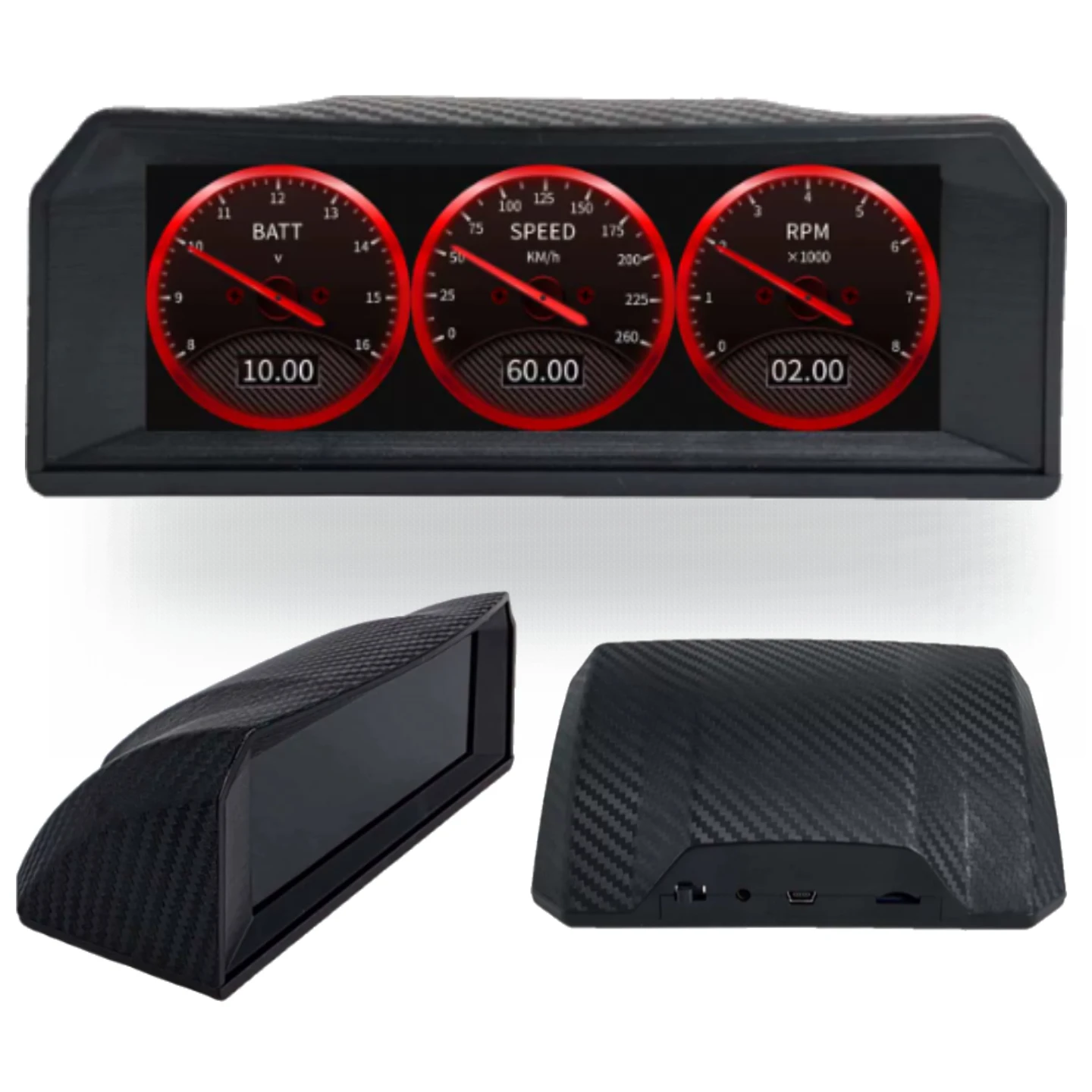 OBD2+GPS Hud Head Up Display LCD Touch Screen Car Digital Speedometer Fuel Consumption Tilt Pitch Angle Slope Meter