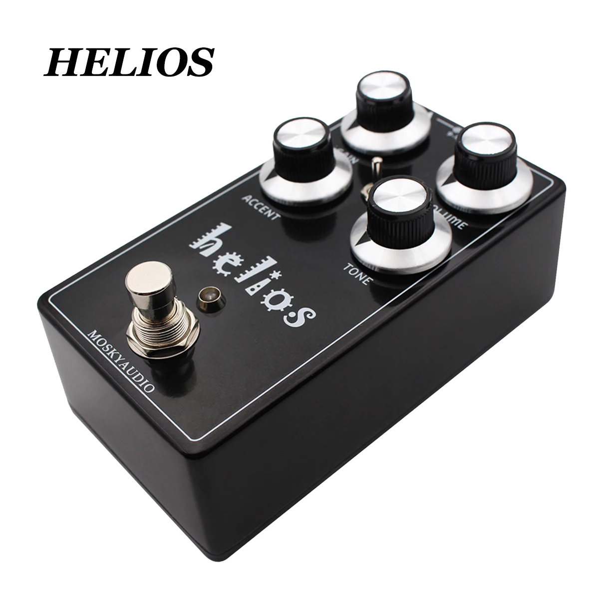 MOSKYAUDIO HELIOS Drive Guitar Pedal – SRV/John Mayer/Robben Ford Tones, Accent Knob, 808 Dynamic Comp, for Electric Guitar