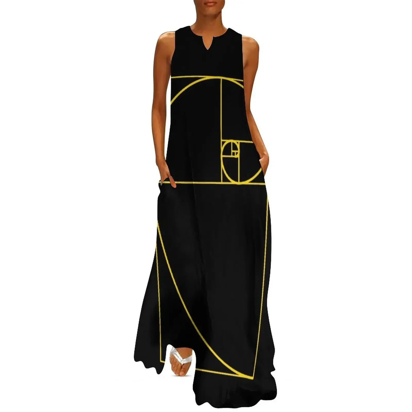 

Golden Ratio Spiral Fibonacci Spiral Long Dress dresses for women Elegant gowns elegant and pretty women's dresses Dress