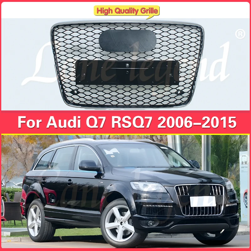 For Audi Q7 Q7L 2006-2015 Car Front Bumper Grille Centre Panel Styling Upper Grill Front Grille Ventilation Net