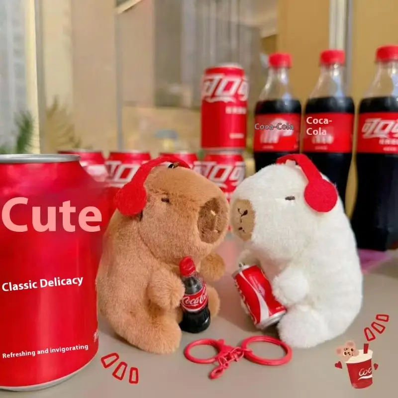 1 قطعة سلسلة المفاتيح كابيبالا لطيف الكرتون كولا كابيبارا قلادة أفخم دمية حقيبة معلقة حلية سيارة الديكور هدية للأطفال