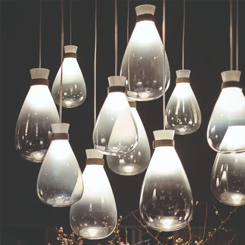 Post Modern Ins Drifting Bottle Pendant Lights Led G4 Creative Individual Glass Hanging Lamp Art Decor Restaurant Bedside Bar