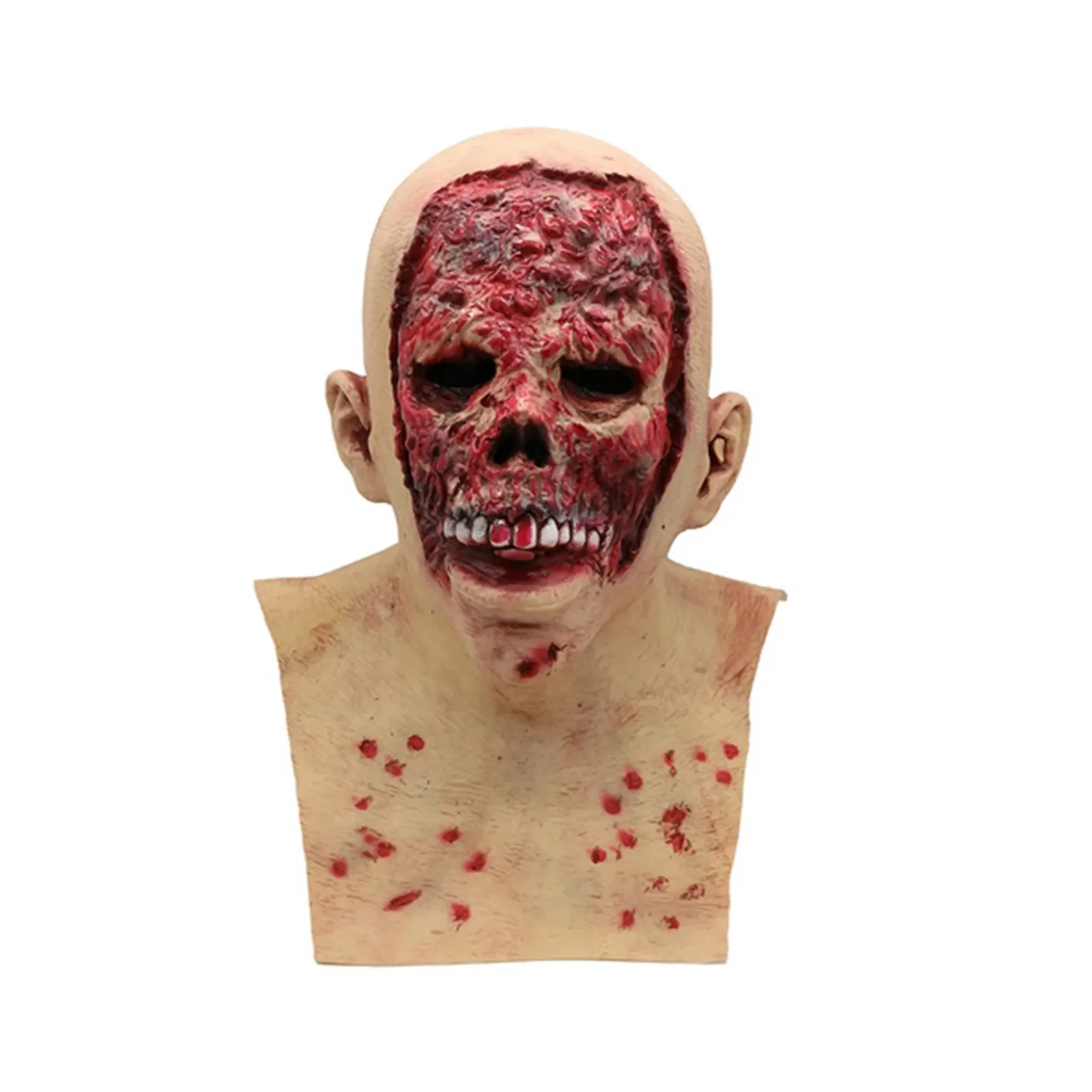 

Creepy Full Head Realistic Mask With Hair, Horror Rot Face Mask, Scary Walking Dead Mask For Halloween Cosplay Masquerade