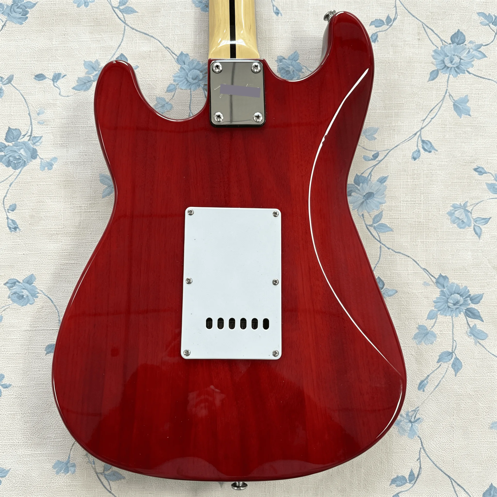 US Warehouse Burst Burl Top ST Style Electric Guitar SSH Pickup Configuration White Pearl Pickguard Chrome Tremolo System Vintage Sunburst Stratocaster Guitar for Rock Blues Player In Stock view 4