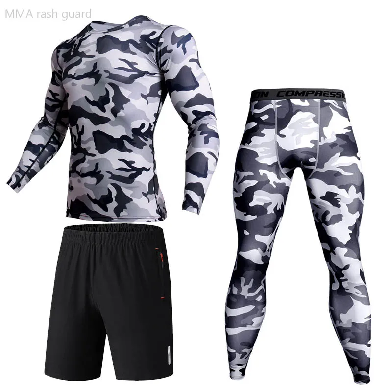 

Winter Sportswear Men's Thermal Underwear Sports Running Suit Compression Tights Long Sleeve Fitness MMA rashguard jogging suits