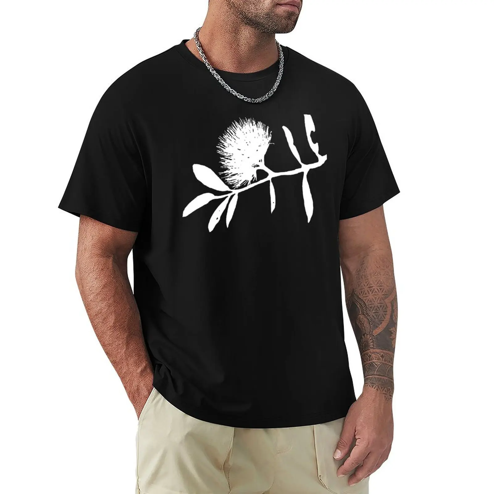 

Pohutukawa- White on Red T-Shirt Personalized t-shirt new edition custom t-shirts graphic t shirts Men's t-shirts