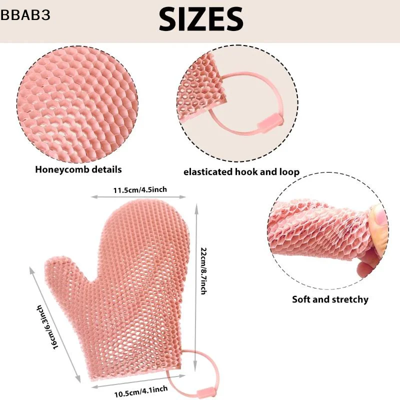 

【B】New Honeycomb TPU Exfoliating Shower Glove - Quick-Drying Body Scrubber Sponge For Bathroom