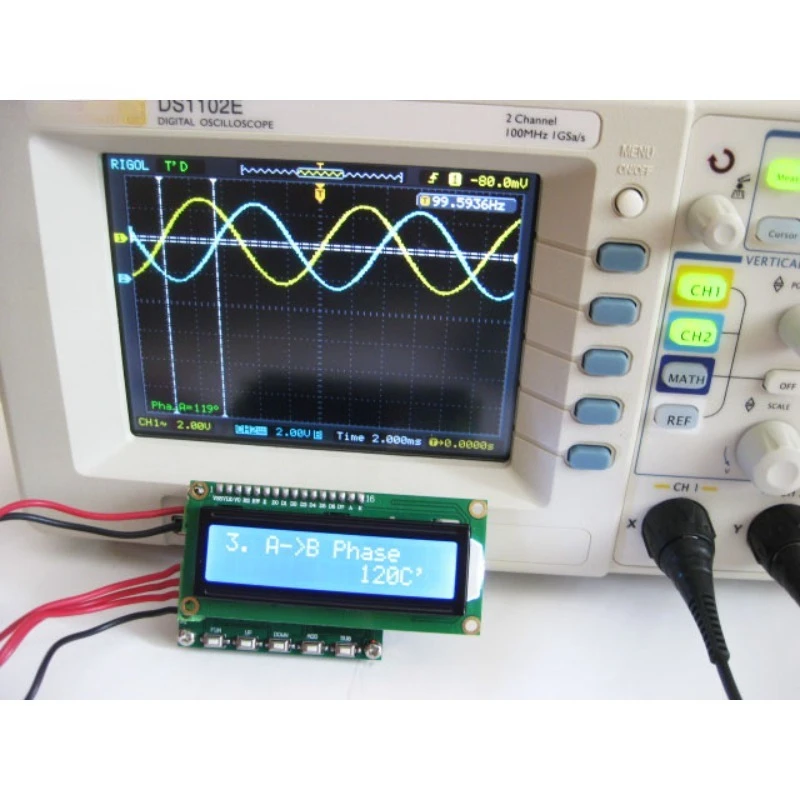 New Version 3-Phase Sine Wave Signal Generator,Phase 0~360° Adjustable, Frequency 0.1~2000Hz, Low Frequency Analog Signal Source