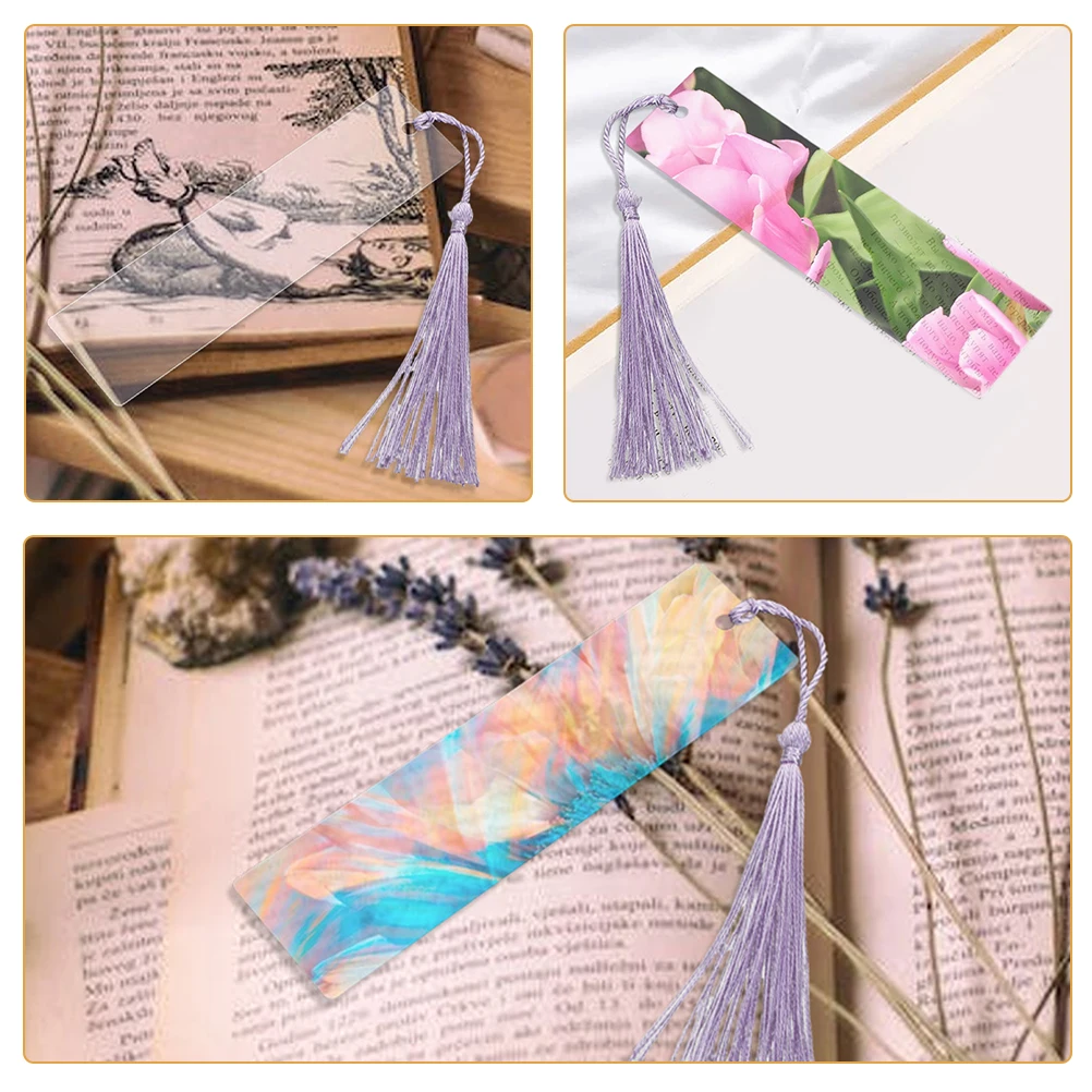 

15 Sets Bookmark Bookmarks Marker Blank Plastic Tassel Tassels Page Gift Student
