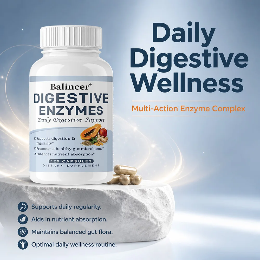 Digestive Enzymes – Daily Digestive Support, Promotes A Healthy Gut Microbiome, Enhances Nutrient Absorption, 120 Capsules