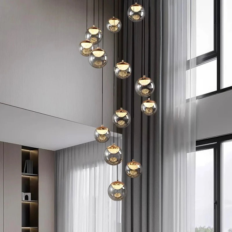 Modern home decor led lights pendant light lamps forstaircase Chandeliers for living room hanging light indoor lighting