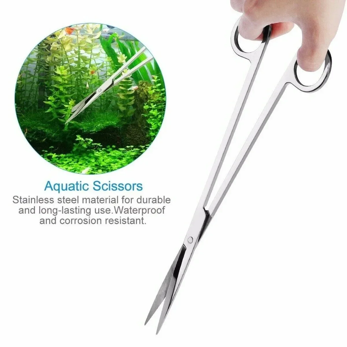 3/5pcs Aquarium Tank Tools Kit Long Tweezers Scissors Aquascaping Fish Tank Aquatic Plants Stainless Steel Maintenance Tool