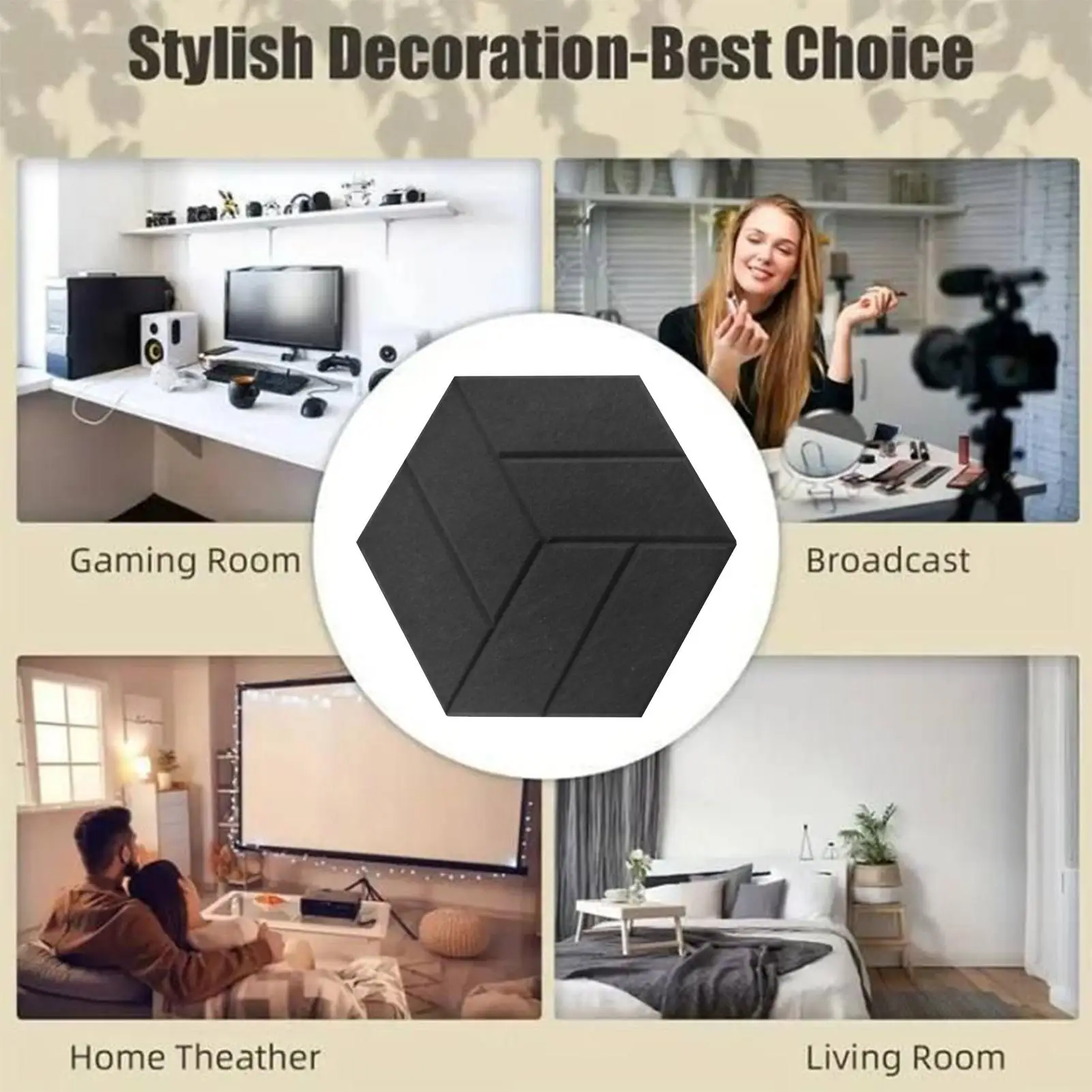 

Sound Absorbing Panel Self-Adhesive Acoustic Panels For Walls Noise Dampening Board High-Density For Room Bathroom Game Room