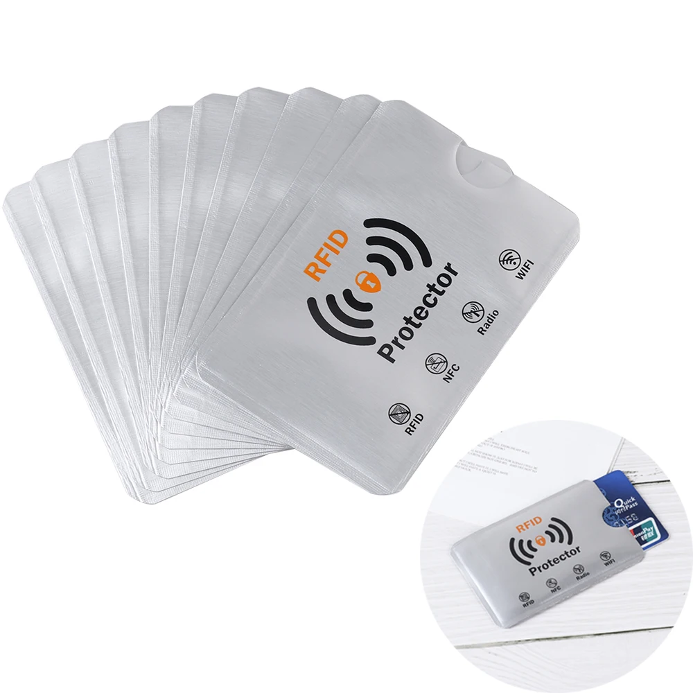 10pcs Prevent Scanning Anti Theft RFID Blocking Cards Protector Sleeve Card Holder ID Bank Card Case Anti Rfid Wallet
