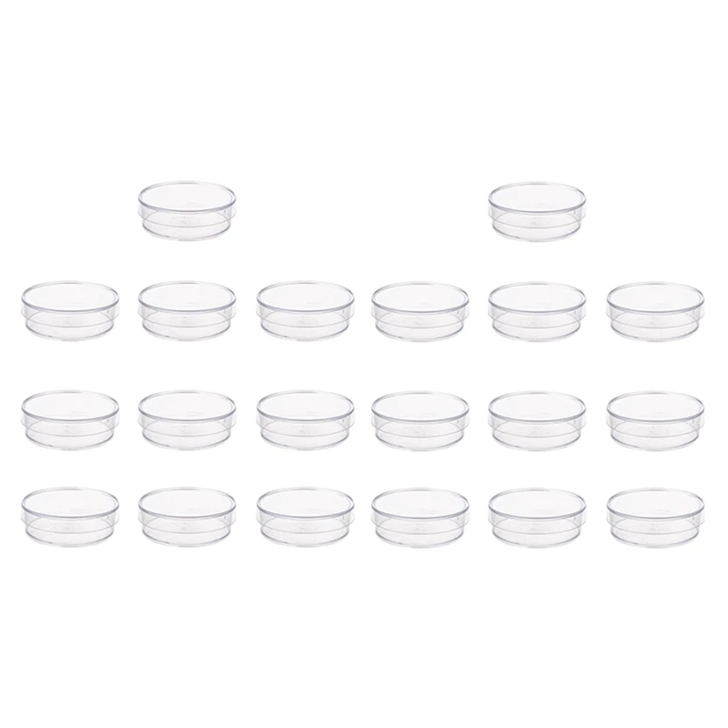 20 Pcs. 35Mm X 10Mm Sterile Plastic Petri Dishes With Lid For LB Plate Yeast (Transparent Color)