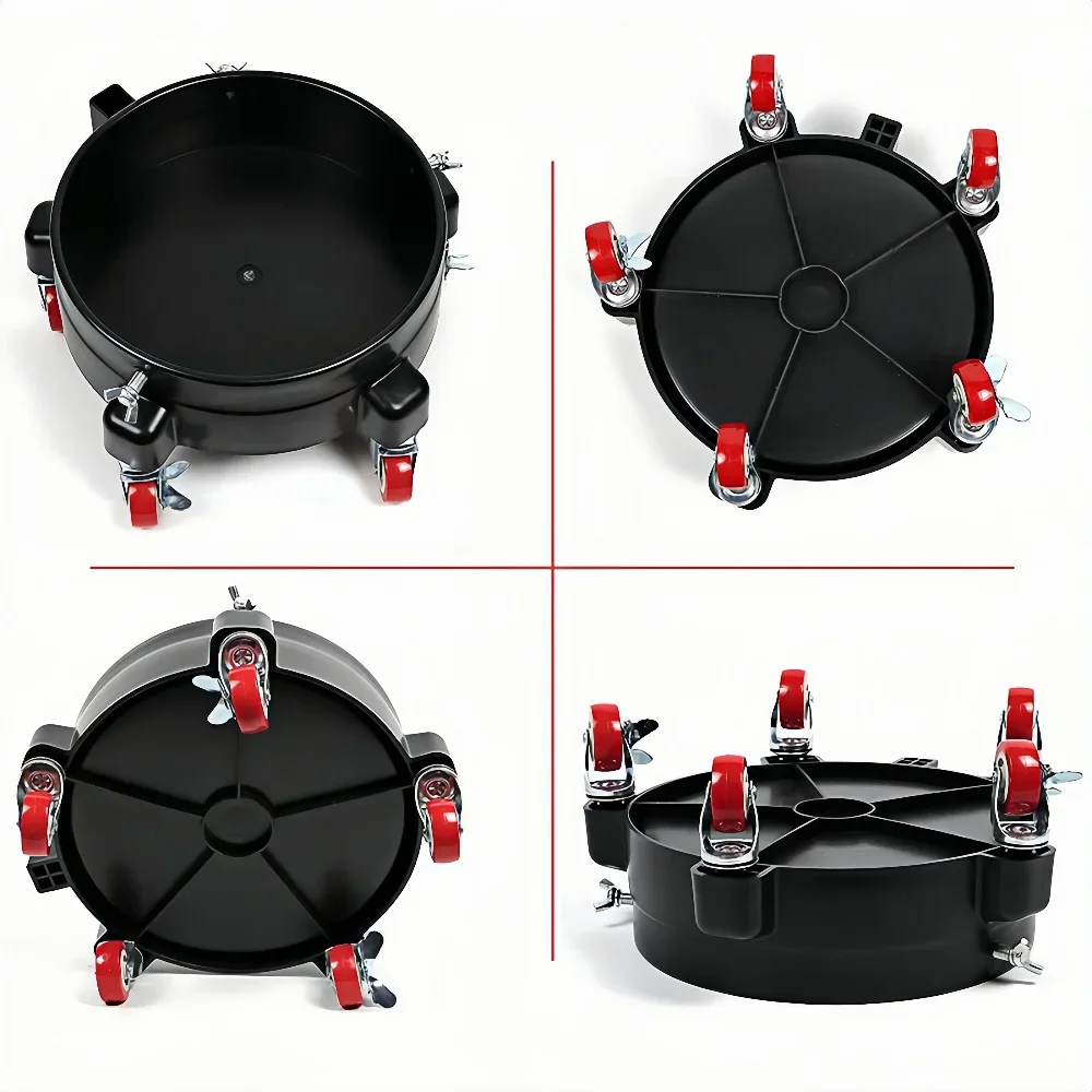 Removable Rolling Bucket Dolly 360 Degree Turning Swivel Caster Car Beauty Tool Heavy Duty Auto Wash Tray Holder with 5 Wheels