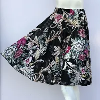 Mini Dress Elastic Waist Fragrant Flowers Ice Silk Skirt For Middle-aged Elderly Women Perfect For Square Dancing