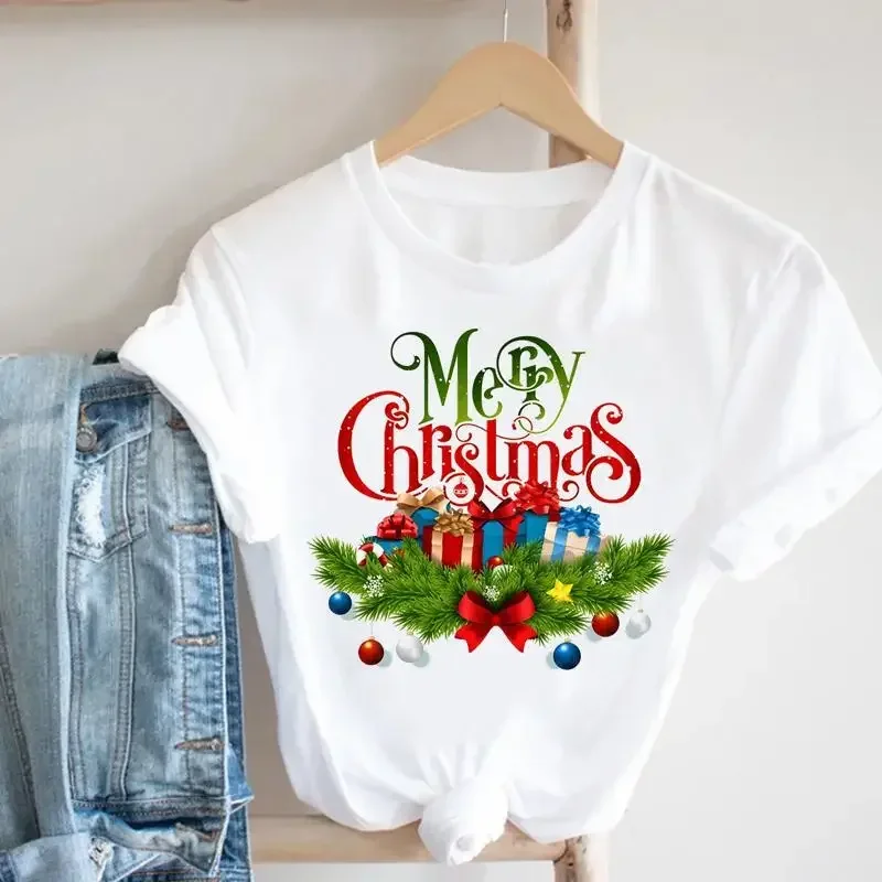 

Christmas Hat Holiday Cute Tops Merry Christmas New Year Men Clothes Fashion Pretty Print Women Tshirt Cartoon Graphic Shirt
