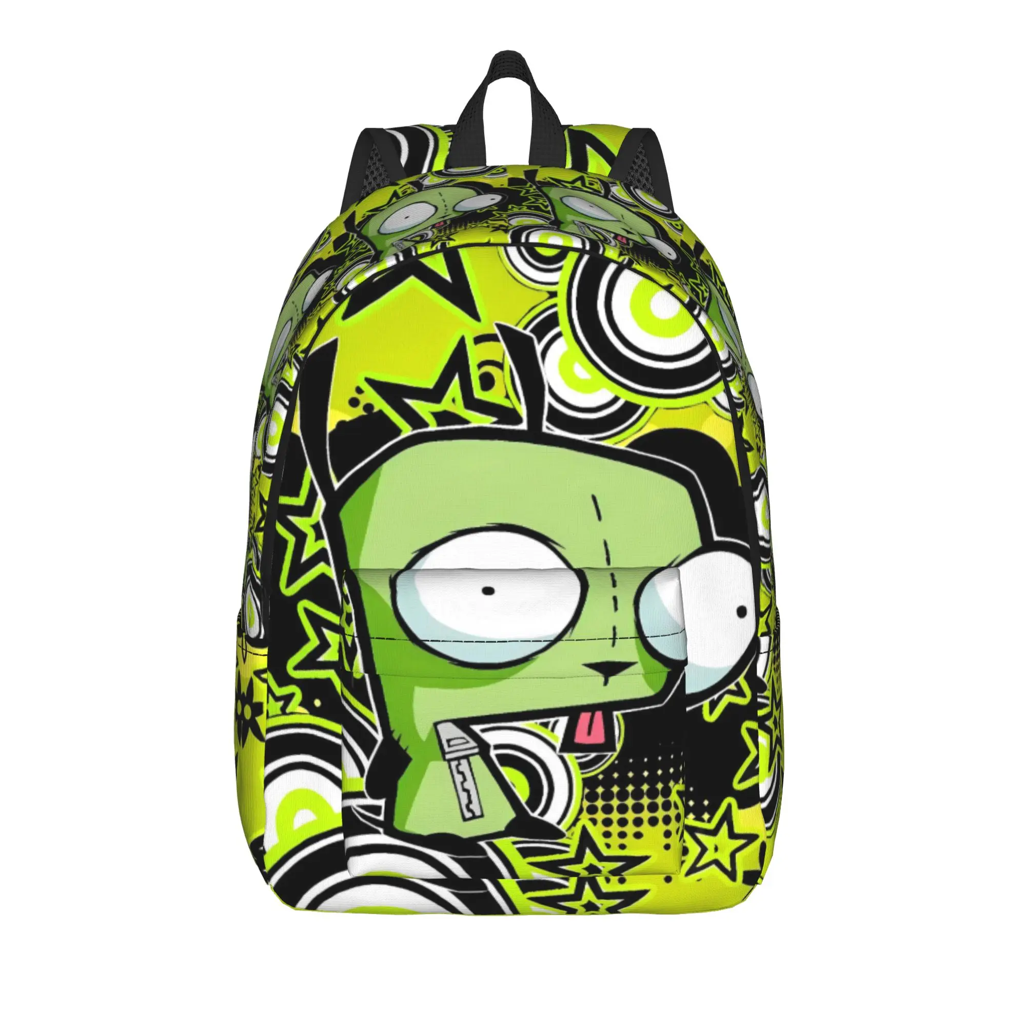 Invaders Zims Alien Cartoon Backpack Male  Breathable Backpacks Polyester Stylish High School Bags Outdoor Style Design Rucksack