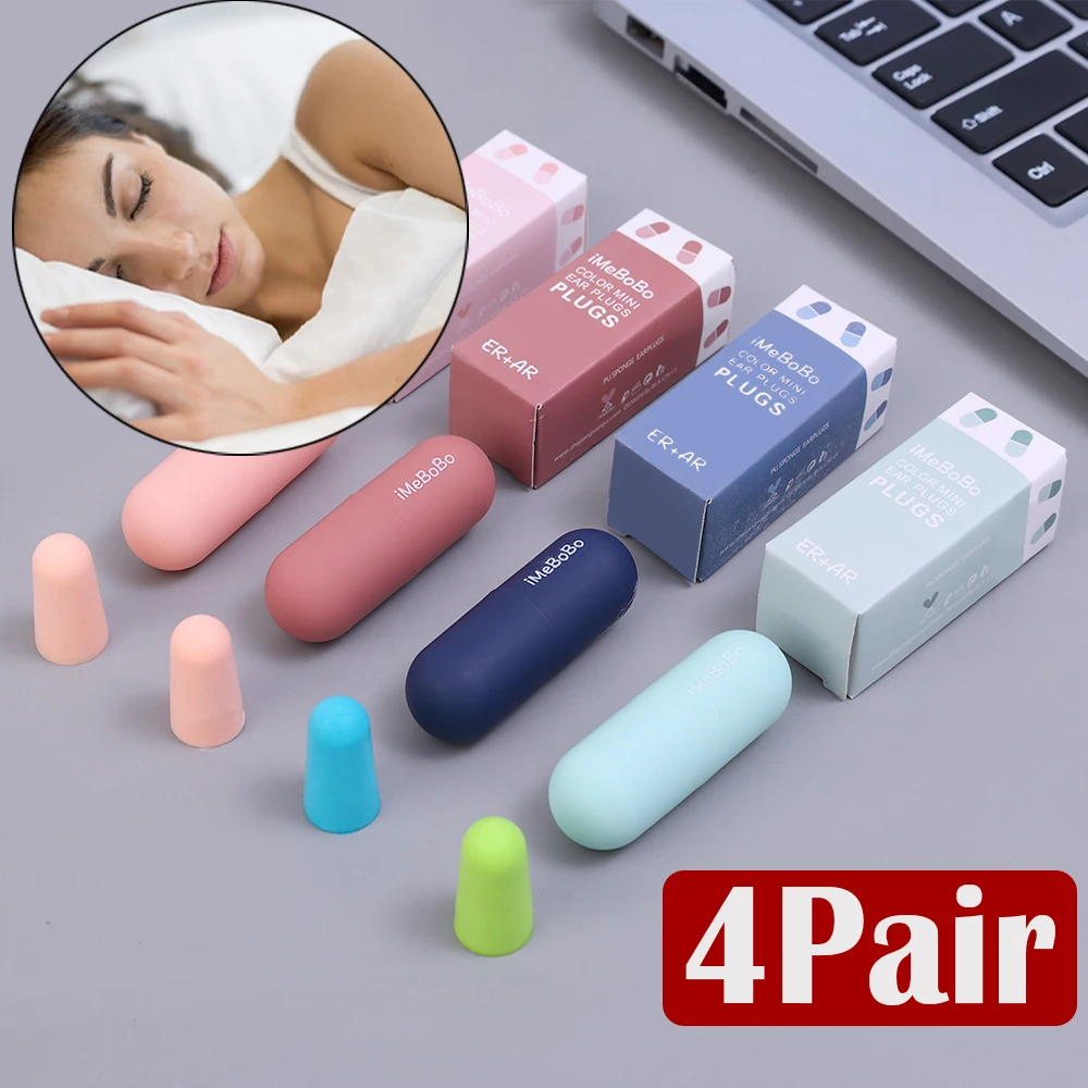 1/4Pair Soundproof Sleeping Ear Plugs Earplugs For Sleep Special Mute Soft Slow Rebound Anti-Noise Protection Anti Ronco Earplug