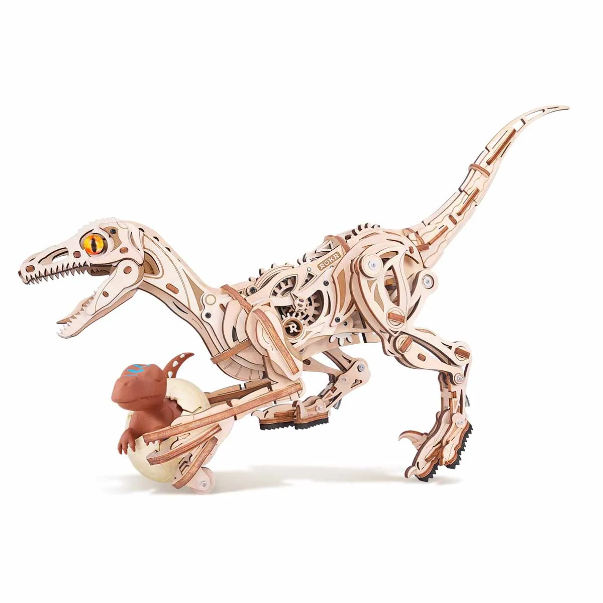 

Механическая 3D деревянная головоломка Robotime Rokr Velociraptor с динамическими шестернями, креативный расслабляющий подарок для любителей рукоделия, детей и взрослых