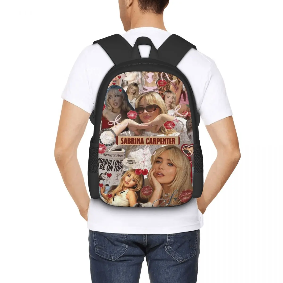 S-Sabrina Carpenter Album Singer Student Backpack School Bag Hiking Travel Daypack for Men Women Fashion Bookbag Shoulder Bags