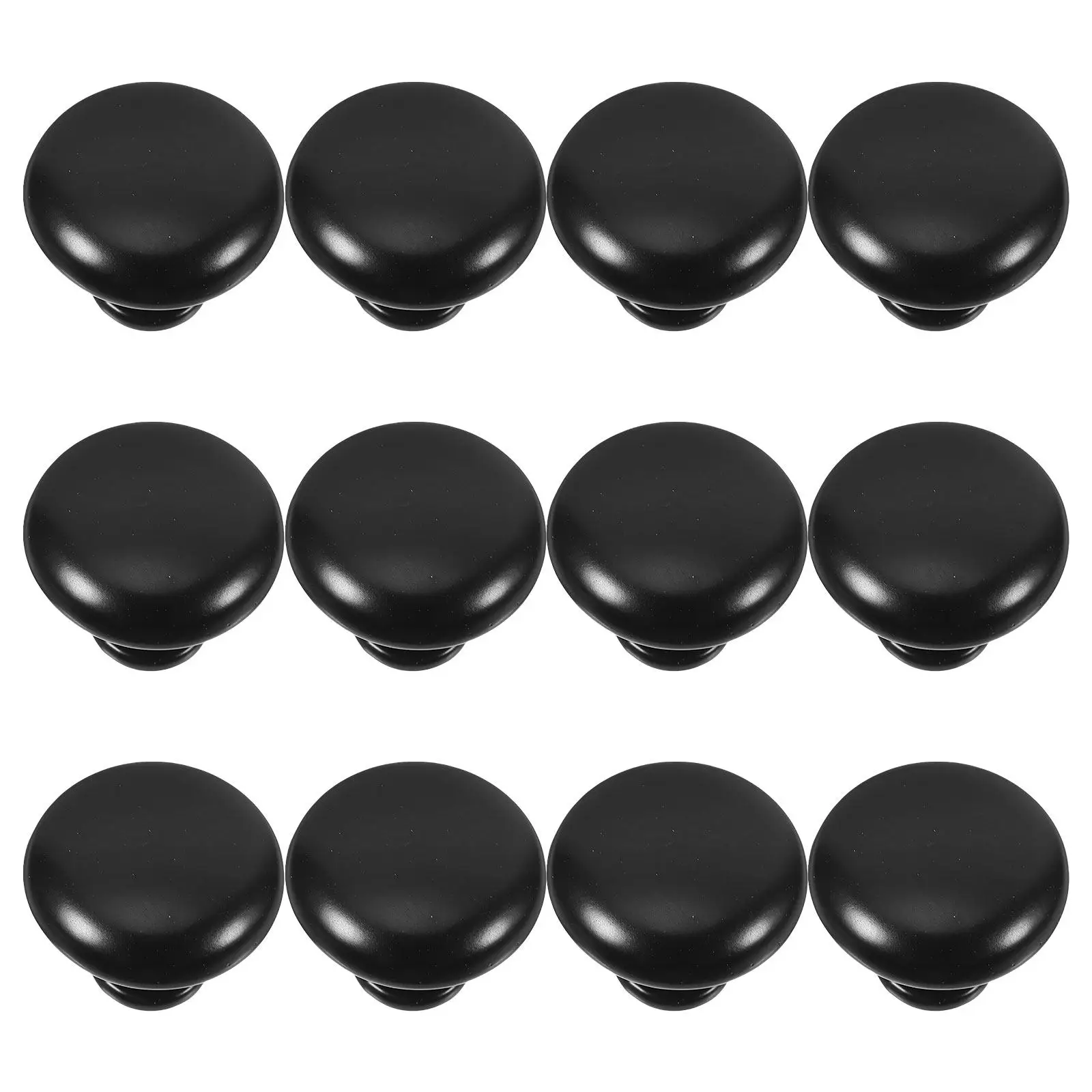 12Pcs Cabinet Door Handles For Wardrobe Cabinet Home Decor Sleek Black Drawer Pulls Kitchen Bathroom Bedroom Dresser