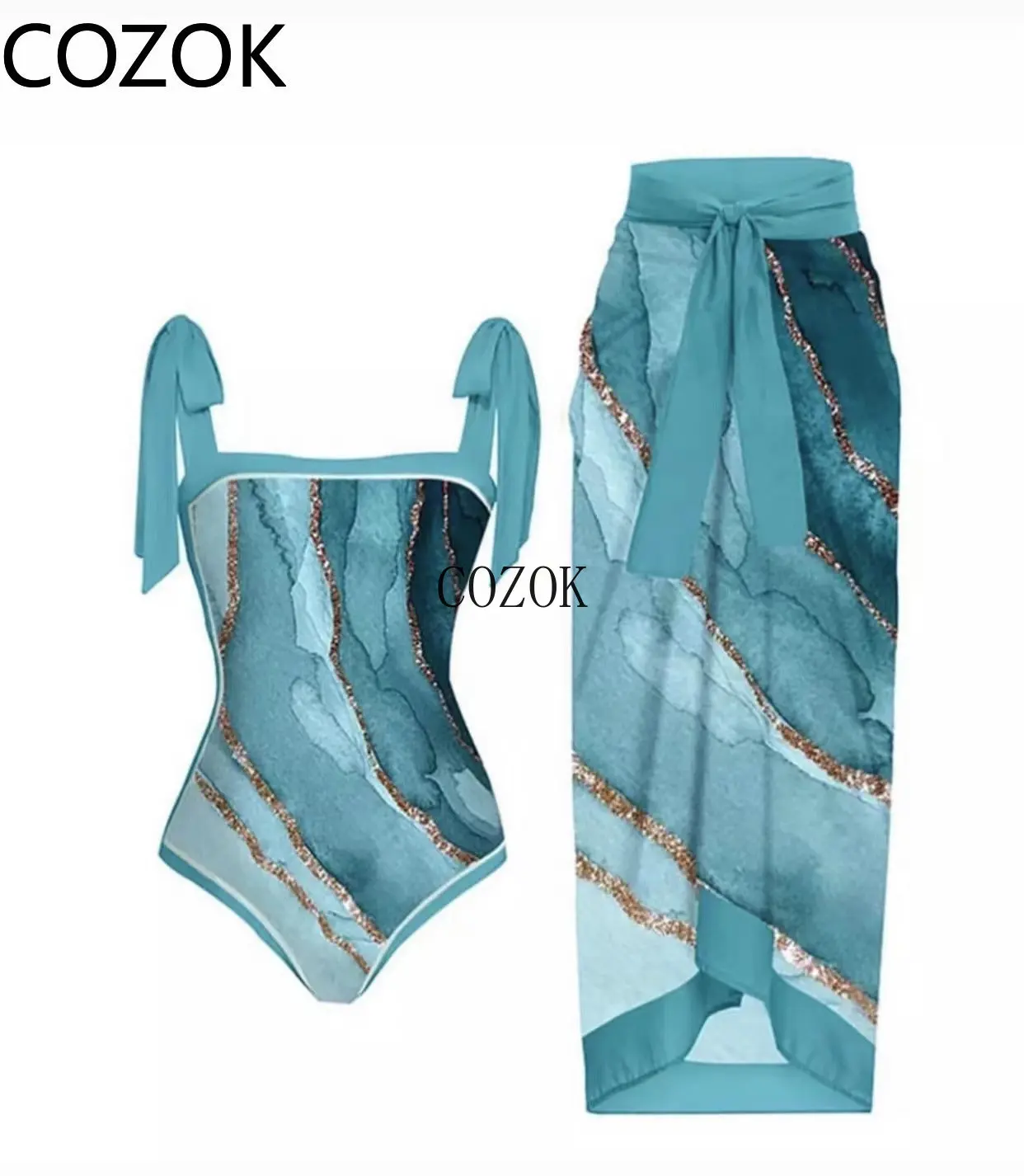 Conjunto de Bikini con estampado Floral para mujer, traje de baño Bandage con tirantes y volantes, Bikini Push-Up brasileño con, novedad de 2023