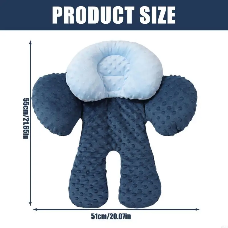 R66D الرضع وسادة مقعد السيارة فوطة صحية تقدم دعم كامل الجسم لحديثي الولادة عربات الأطفال مقعد حصيرة مع وسادة مطابقة #6