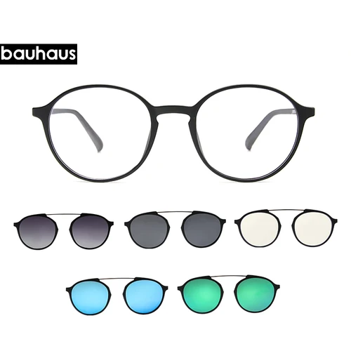 Imagen 2 del producto Bauhaus gafas de sol magnéticas gafas de sol polarizadas gafas para miopía montura de cinco colores moda óptica ULTEM gafas