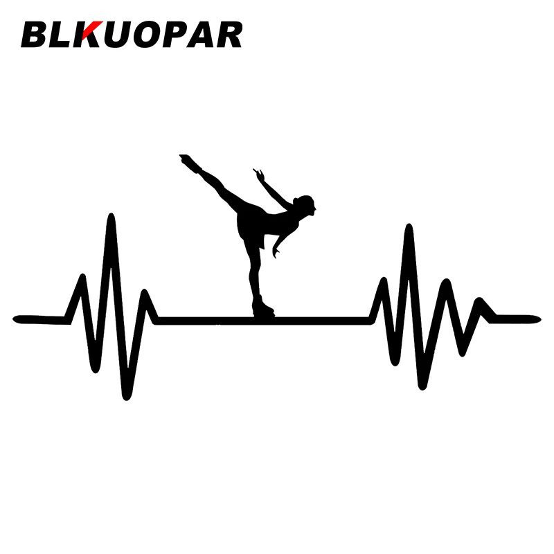

BLKUOPAR For Skating Heartbeat Line Silhouette Stock Car Stickers Fashionable Occlusion Scratch Decals Windshield Decor