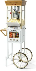 Popcorn Maker Machine - Professional Cart With 8 Oz Kettle Makes Up to 32 Cups - Vintage Popcorn Machine Movie Theater Style