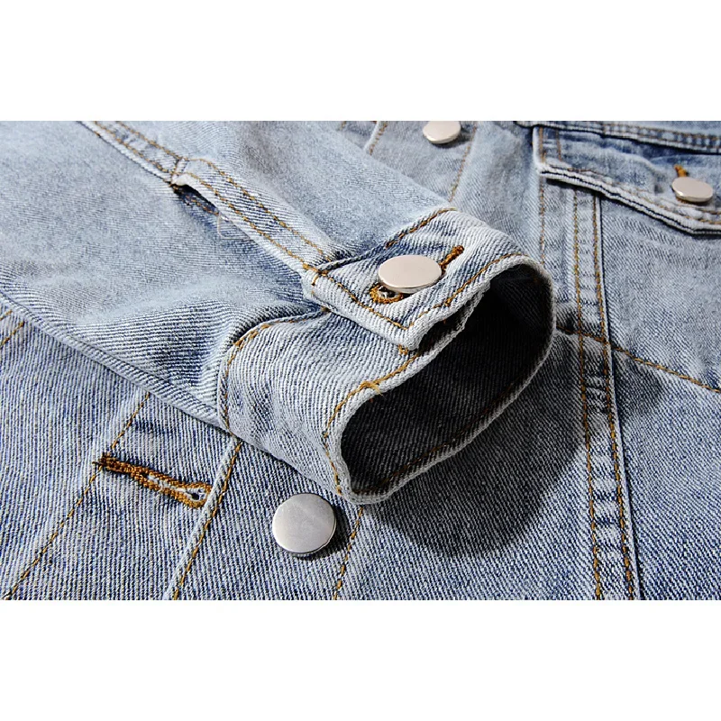 Herbst Winter Natürliche Fuchs Pelz Kragen Abnehmbare Kaninchen Pelz Liner Denim Jacke Mantel Frauen Lose Saum Split Gabel Jeans Jacke Weibliche