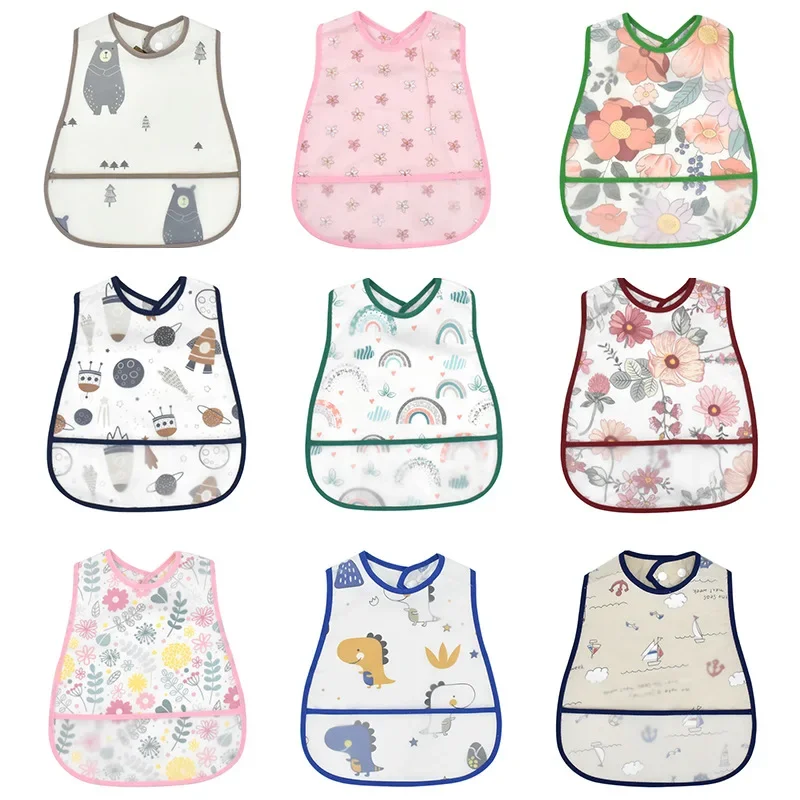 High Quality Adjustable Baby Bib Waterproof Cartoon Children's Bib Cute Feeding Drool Towel