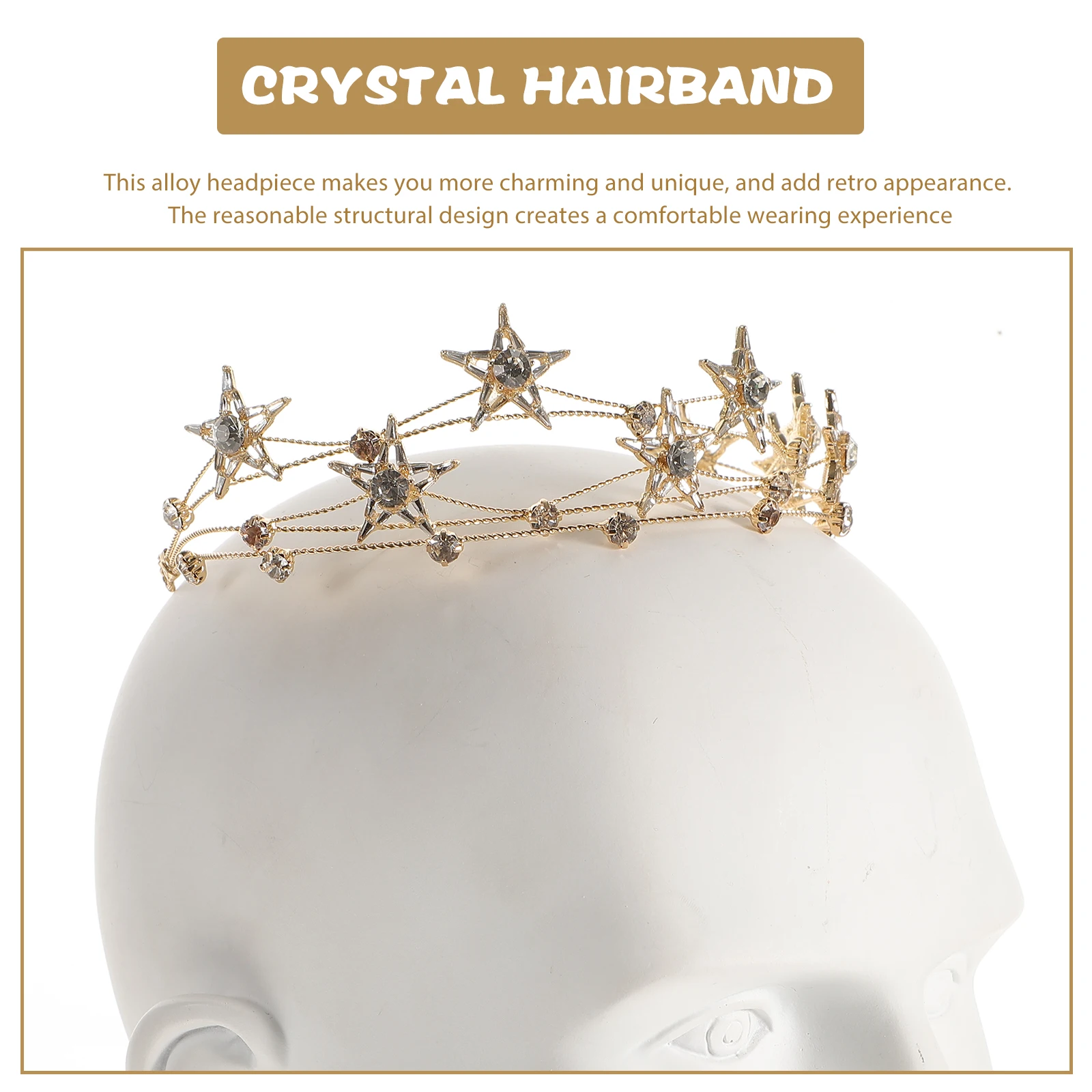 

Crystal Hairband Elegant Alloy Bridal Accessories Women Headdress Birthday Prom Pageant Hairstyle Tool Hair Care Styling